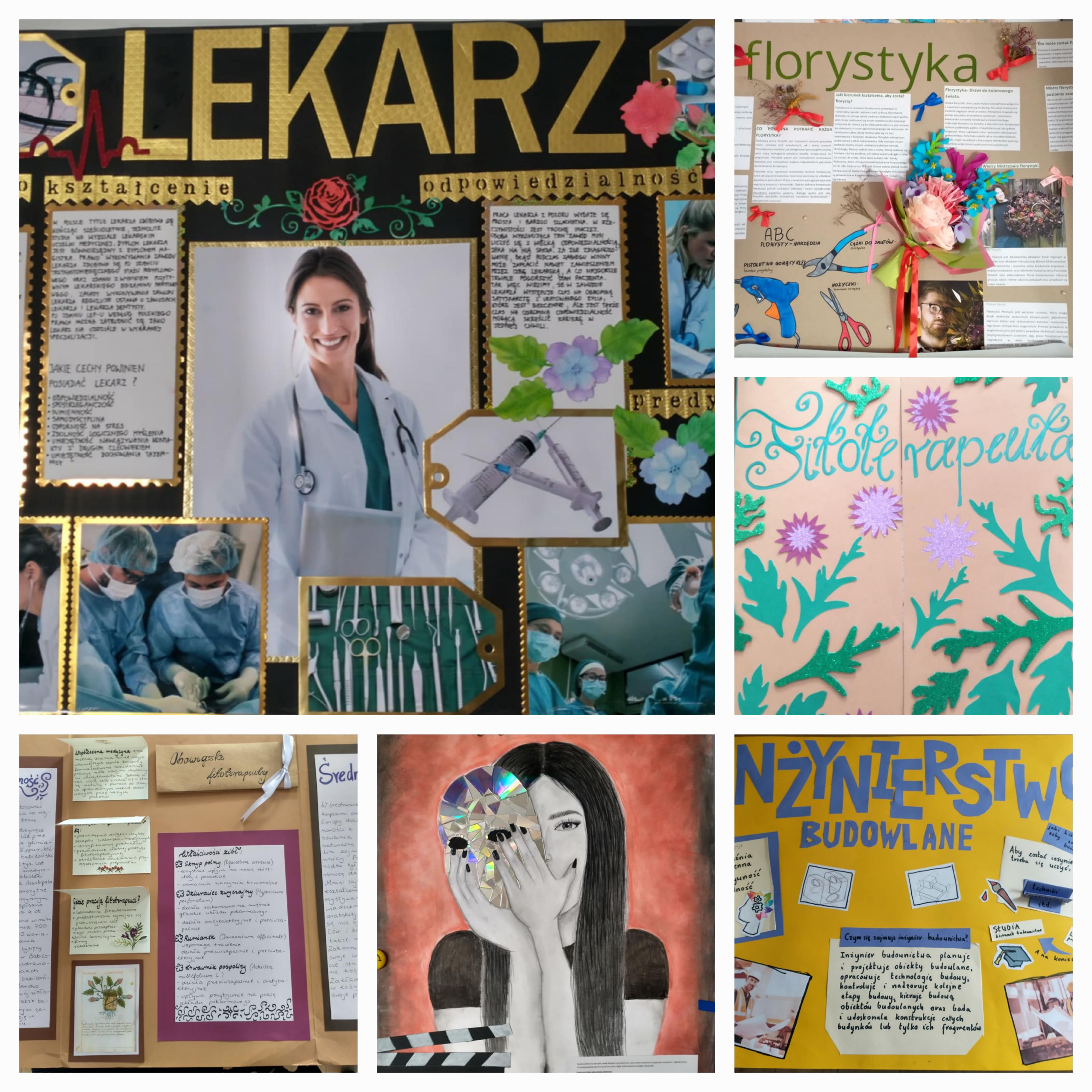 Zdjęcie przedstawiające prace wykonane do konkursu "Zawód moich marzeń!"