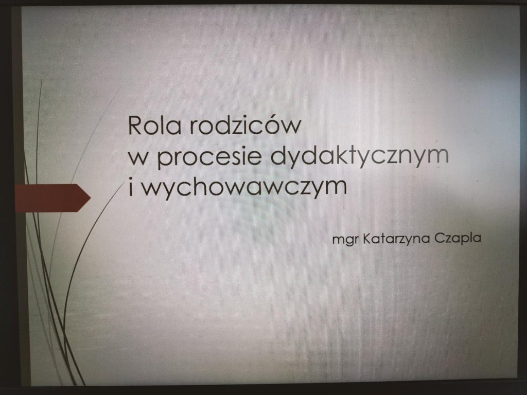 Element prezentacji Rola rodziców w procesie dydaktycznym i wychowawczymmgr Katarzyna Czapla