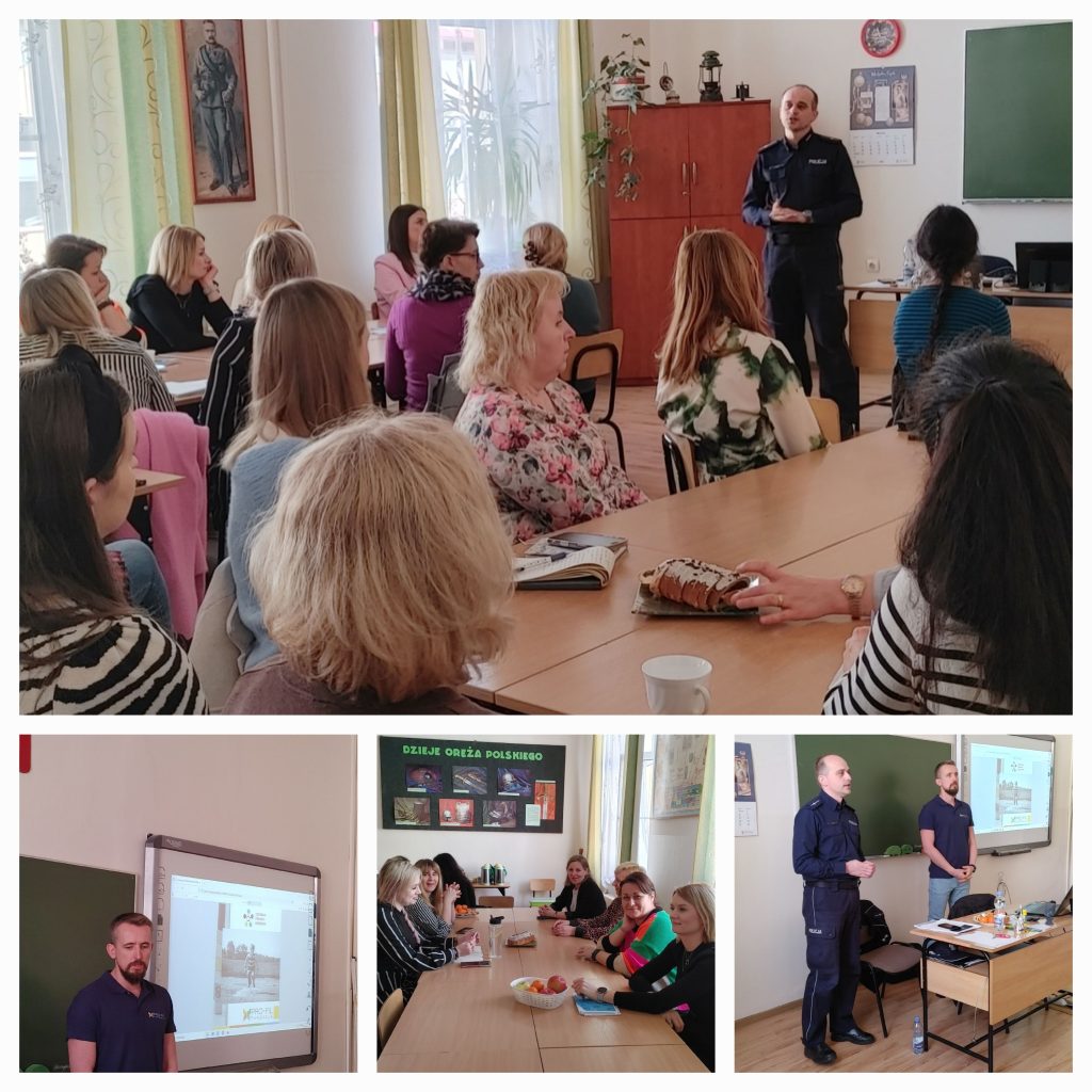 Zdjęcie przedstawiające kolarz zdjęć wykonanych podczas spotkania Sieci Współpracy i Samokształcenia Pedagogów i Psychologów Szkolnych z powiatu łańcuckiego