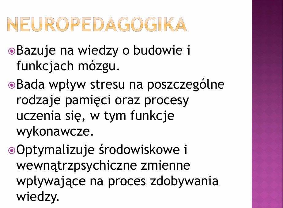 Zdjęcie prezentacji ze szkolenia rady pedagogicznej dotyczące neuropedagogiki