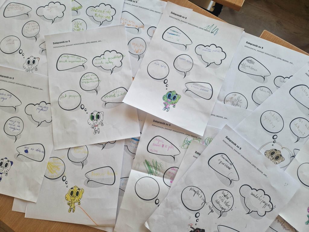 Materiały podczas zajęć Bądź kumplem - nie dokuczaj