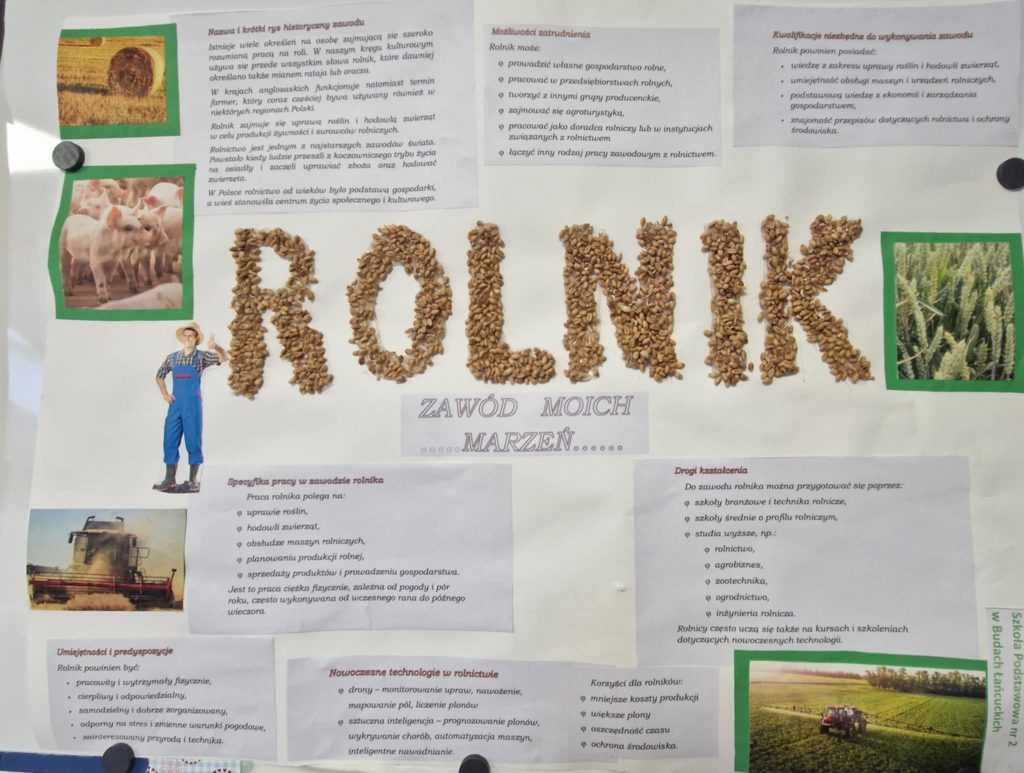 Praca ucznia Rolnik w ramach konkursu Zaw.od moich marzeń